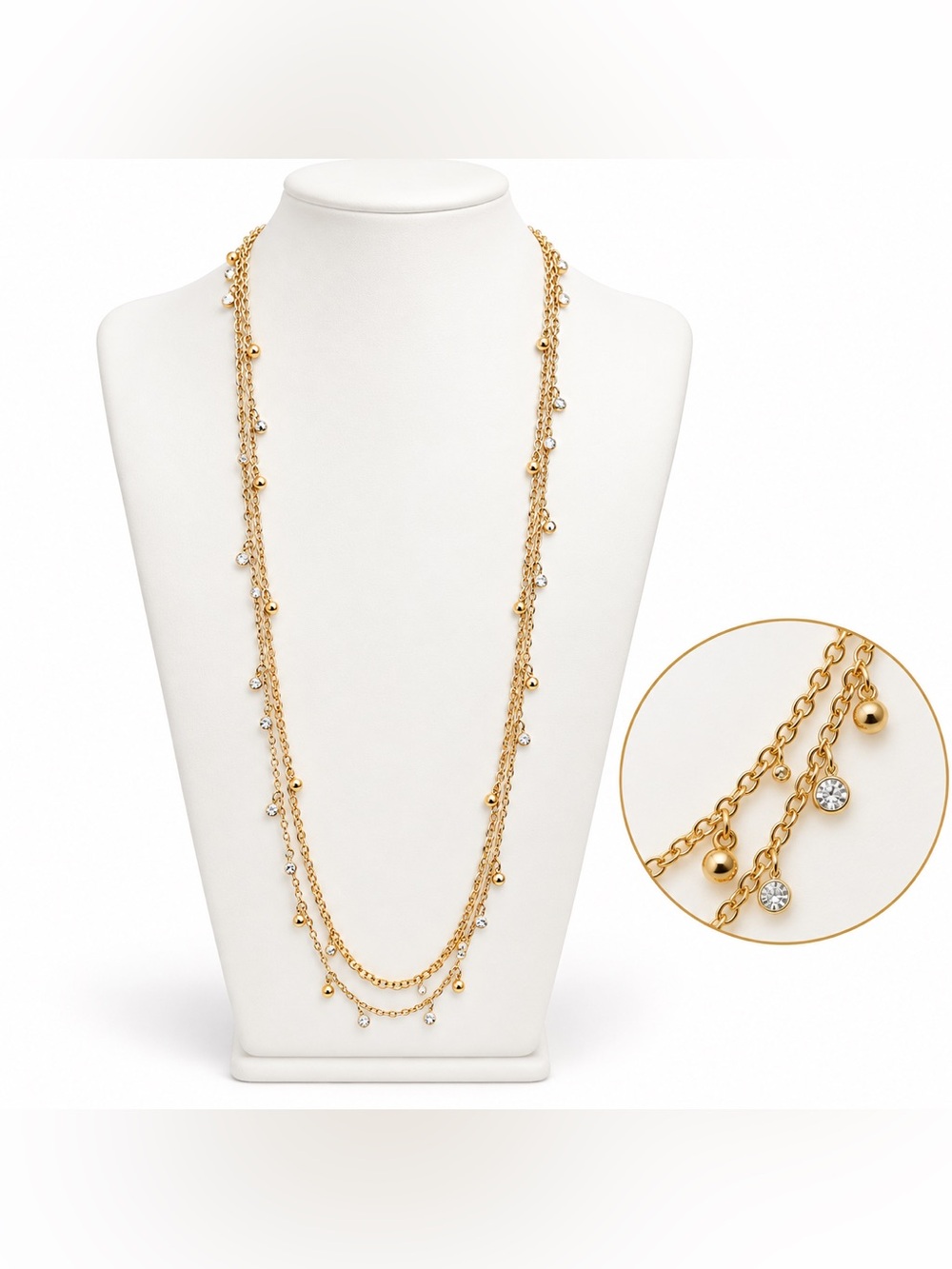 Multi chain crystal necklace belt